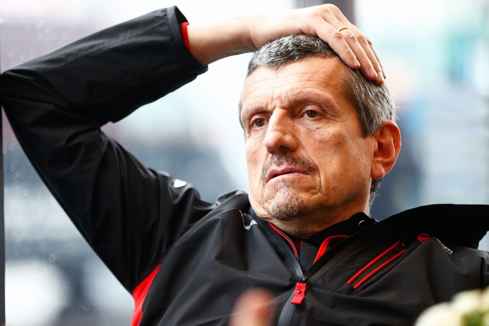 Close up of Haas team principal Guenther Steiner during the 2023 Belgian Grand Prix weekend