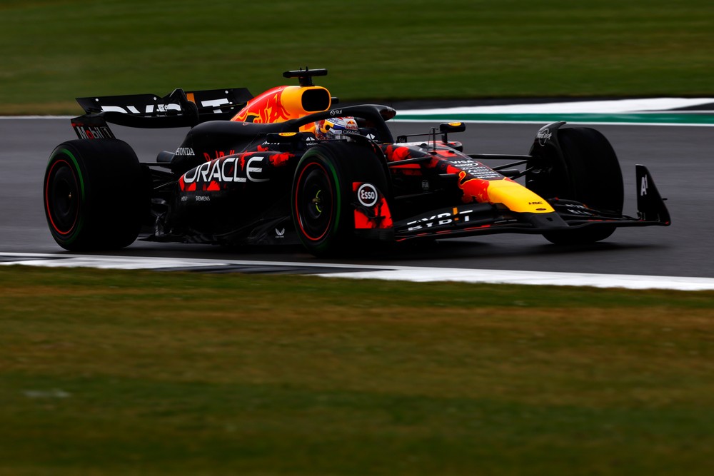 Max Verstappen at the 2024 British Grand Prix with Red Bull's special fan-selected livery