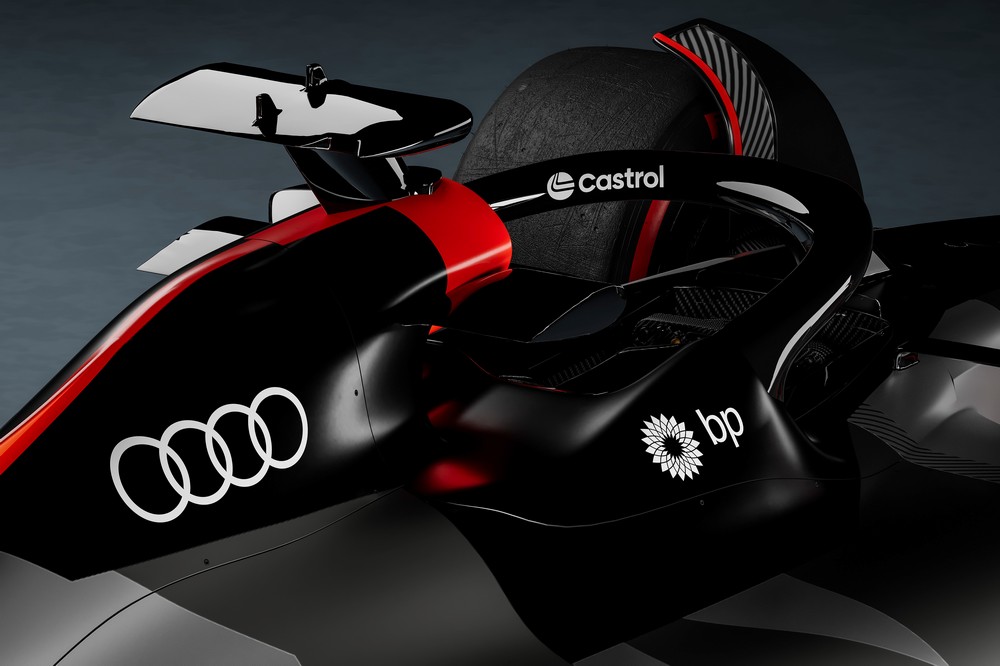 A showcar with an Audi Formula One livery