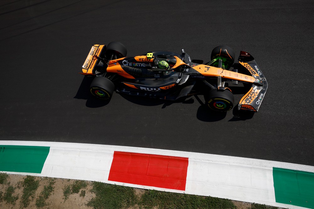 Overhead shot of Lando Norris during practice for the 2024 Italian Grand Prix