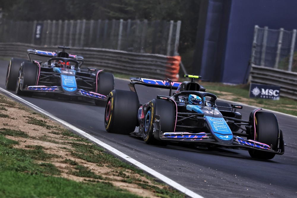 Pierre Gasly leads teammate Esteban Ocon in the 2024 Italian Grand Prix