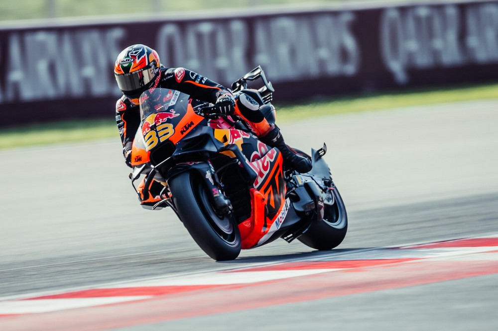 Brad Binder riding a KTM during the MotoGP pre-season test in Barcelona