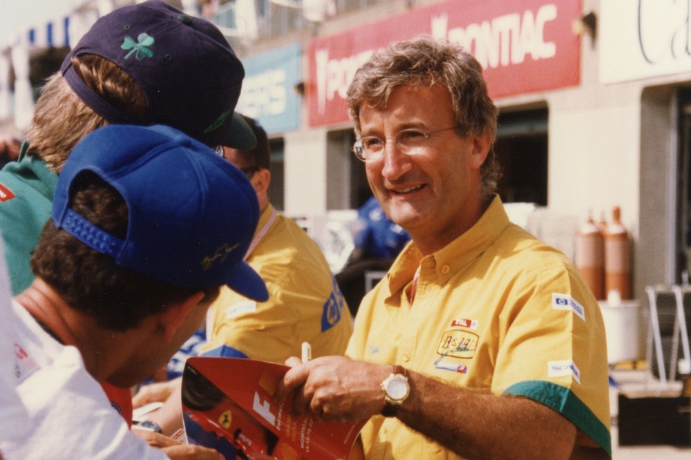 Eddie Jordan in the pit lane during the 1996 Canadian Grand Prix