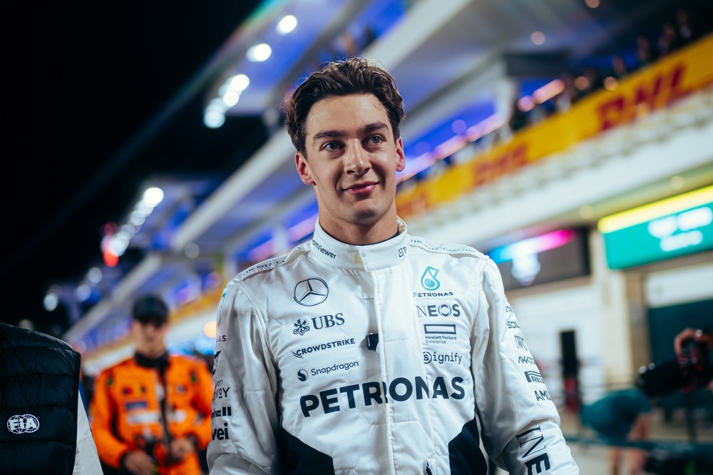 George Russell walking through the pit lane after qualifying for the 2024 Qatar Grand Prix