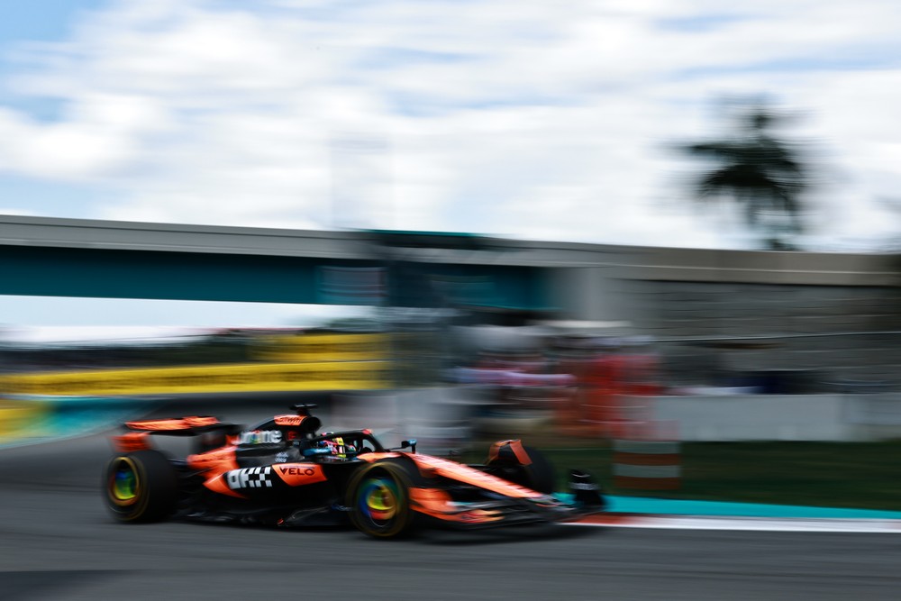 Oscar Piastri during practice for the 2025 Miami Grand Prix