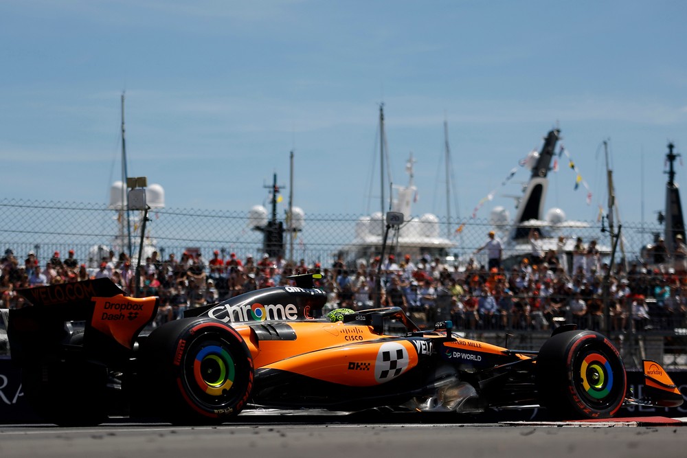 Lando Norris during final practice for the 2025 Monaco Grand Prix