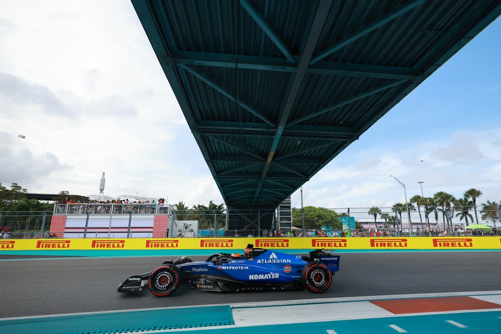 Alex Albon during qualifying for the 2025 Miami Grand Prix