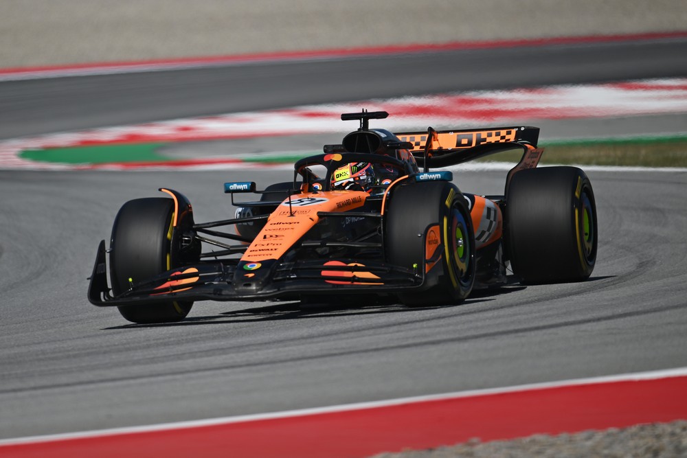 Oscar Piastri qualifying for the 2025 Spanish Grand Prix