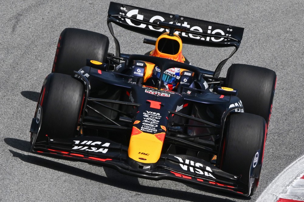 Max Verstappen during practice for the 2025 Spanish Grand Prix
