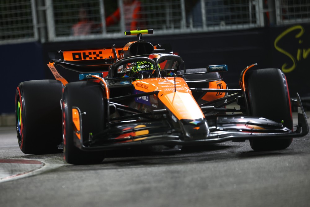 Lando Norris during practice for the 2025 Singapore Grand Prix