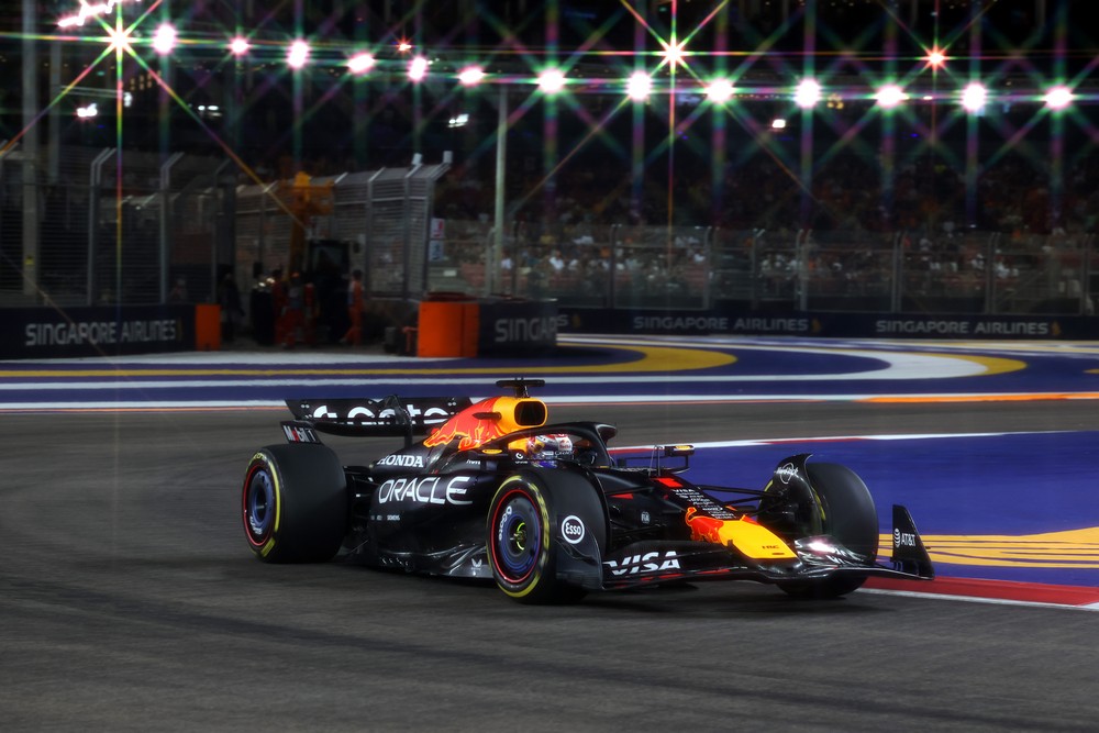 Max Verstappen during practice for the 2025 Singapore Grand Prix